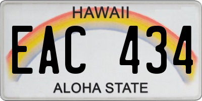 HI license plate EAC434