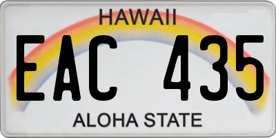 HI license plate EAC435