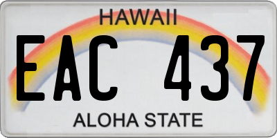 HI license plate EAC437
