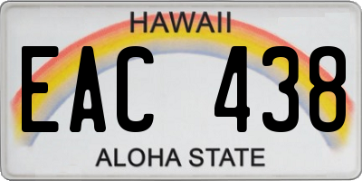 HI license plate EAC438