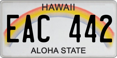 HI license plate EAC442