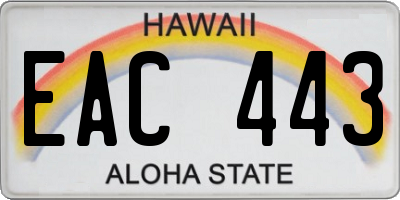 HI license plate EAC443
