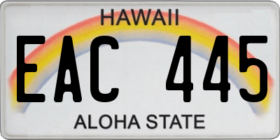 HI license plate EAC445