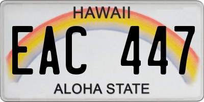 HI license plate EAC447