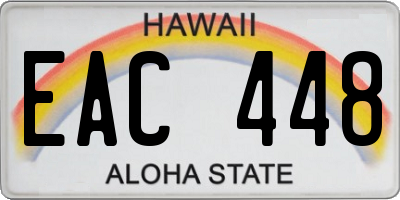 HI license plate EAC448