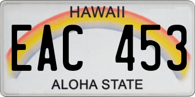 HI license plate EAC453