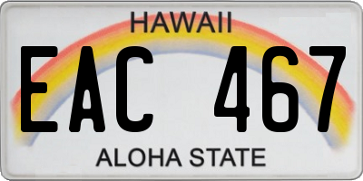HI license plate EAC467