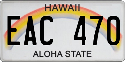 HI license plate EAC470