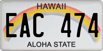 HI license plate EAC474