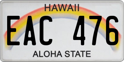 HI license plate EAC476