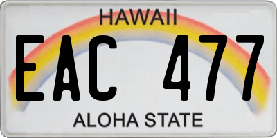 HI license plate EAC477