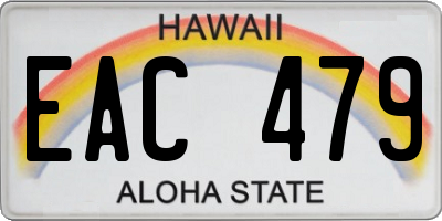 HI license plate EAC479