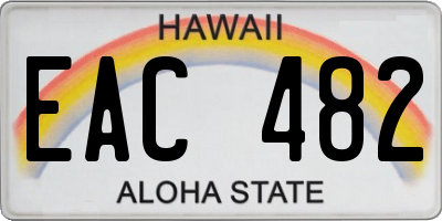 HI license plate EAC482