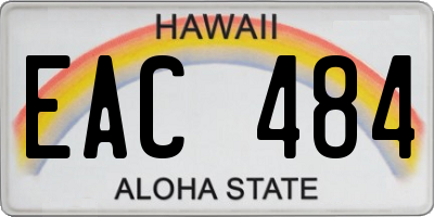 HI license plate EAC484