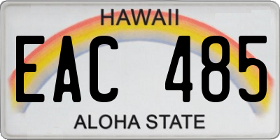 HI license plate EAC485