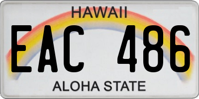 HI license plate EAC486