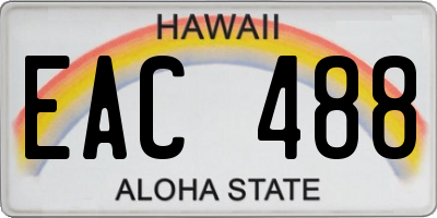 HI license plate EAC488