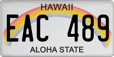 HI license plate EAC489