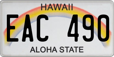 HI license plate EAC490