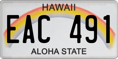 HI license plate EAC491