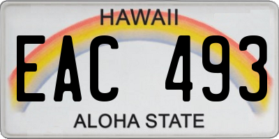 HI license plate EAC493