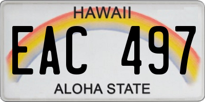 HI license plate EAC497