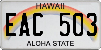 HI license plate EAC503