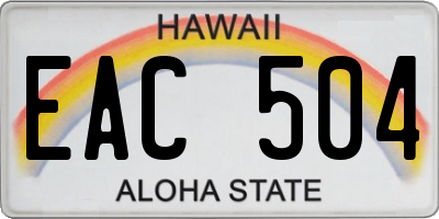 HI license plate EAC504