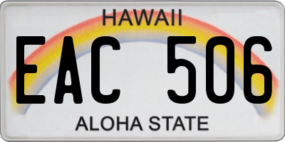 HI license plate EAC506