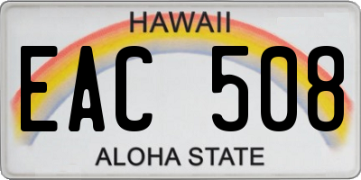 HI license plate EAC508