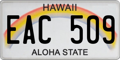 HI license plate EAC509