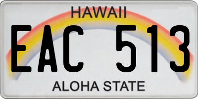 HI license plate EAC513