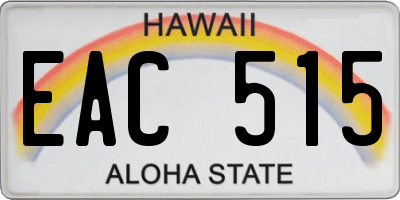 HI license plate EAC515