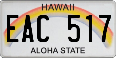 HI license plate EAC517