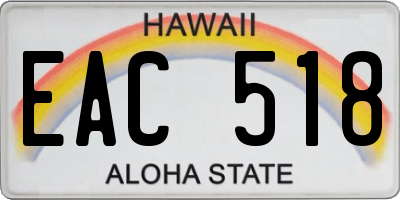 HI license plate EAC518