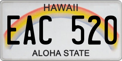 HI license plate EAC520