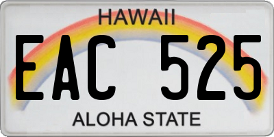 HI license plate EAC525