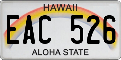 HI license plate EAC526