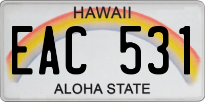 HI license plate EAC531