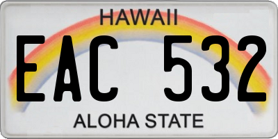 HI license plate EAC532