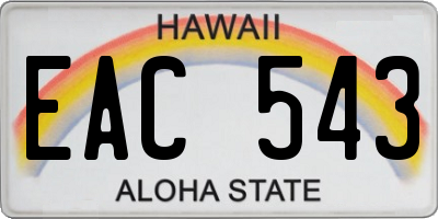 HI license plate EAC543