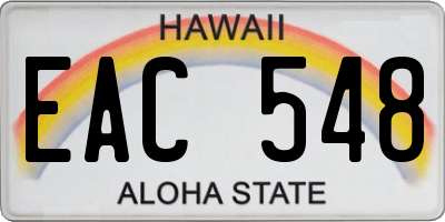 HI license plate EAC548
