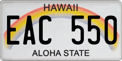 HI license plate EAC550