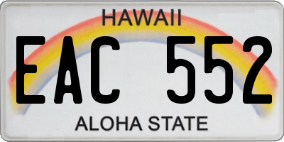 HI license plate EAC552