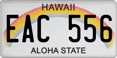 HI license plate EAC556