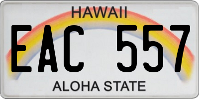 HI license plate EAC557