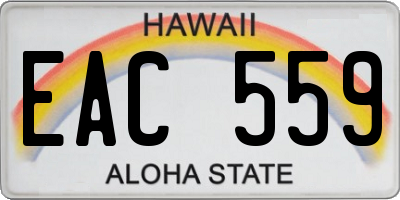 HI license plate EAC559