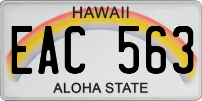 HI license plate EAC563