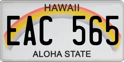 HI license plate EAC565