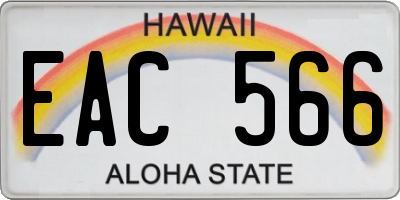 HI license plate EAC566